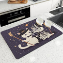 Axyaa Halloween Cat Pumpkin Head Hat Drying Mat