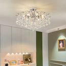 Axyaa Chrome LED Ceiling Lights Elegant Chandelier for Luxury Living Room Decor