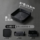 Axyaa Melamine Black Dinner Plate Set - Thick Sushi Pans, Imitation Porcelain Tray