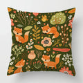 Axyaa Linen Fox Sofa Cushion Cover 50x50 Square Home Décor Pillowcase