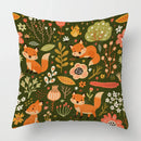 Axyaa Linen Fox Sofa Cushion Cover 50x50 Square Home Décor Pillowcase