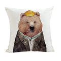 Axyaa Animal Clothes Cushion Cover – Cat Fox Bear Elephant Pillowcase
