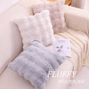 Axyaa Faux Rabbit Fur Throw Pillow Cases - Ultra Soft & Cozy Cushion Covers for Sofa, Bed, Living Room