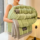 Axyaa Rabbit Plush Winter Coral Fleece Blanket Double-Sided Cover Blanket