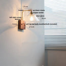 Axyaa Clear Glass LED Wall Light Fixture Walnut Bedside Lamp