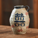 Axyaa Retro Sunflower Earthenware Vase, Japanese Style, Living Room Flower Arrangement
