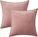Axyaa Chenille Velvet Throw Pillow Covers with Stitched Edge Square Cushion Cases