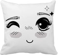 Axyaa Manga Anime Cute Expression Woman Face Pillow Cover 45x45cm Home Decor