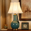 Axyaa Green Ceramics Table Lamp LED Modern Design for Home Bedroom