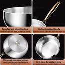 Axyaa Stainless Steel Non-Stick Wok Pan for Gas Stove & Induction Cooker