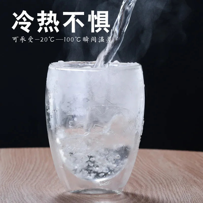 Axya Double Wall Glass Tea Drink Cups Healthy Coffee Insulated Shot Glass