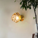 Axyaa Brass Vintage Glass LED Wall Sconce Bedroom Living Room Light
