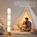 Axyaa Nordic Floor Lamp Iron Base LED Cream Lampshade Home Decor