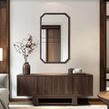 Axyaa Black Walnut Wood Wall Mounted Decorative Mirror
