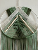 Axyaa Macrame Wall Hanging Tapestry with Fringe and Beads - Bohemian Decor