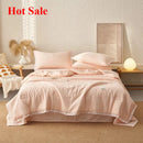 Axyaa Daisy Lace Soybean Summer Quilt Sheet Pillowcase Set, 4-Piece