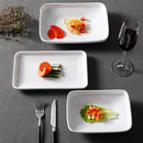 Axyaa White Melamine Dinner Plate Rectangular Western Steak Tray Restaurant Tableware