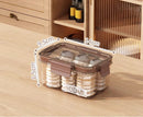 Axyaa Tea Set Organizer with Dustproof Cover - Large Capacity Storage Box