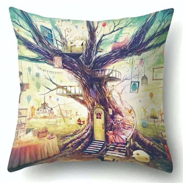 Axyaa Van Gogh Style Oil Painting Cushion Cover 45x45cm Square Pillow Case