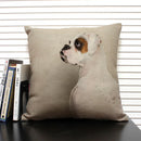 Axyaa Bulldog Dachshund Cushion Cover 45x45cm Square Linen Pillowcase