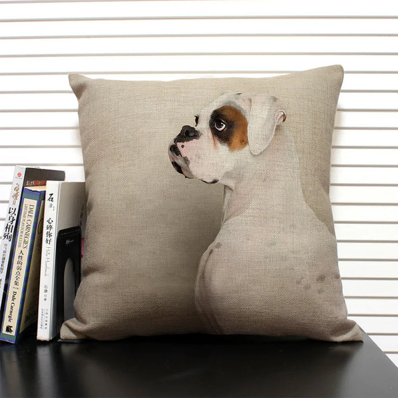 Axyaa Bulldog Dachshund Cushion Cover 45x45cm Square Linen Pillowcase