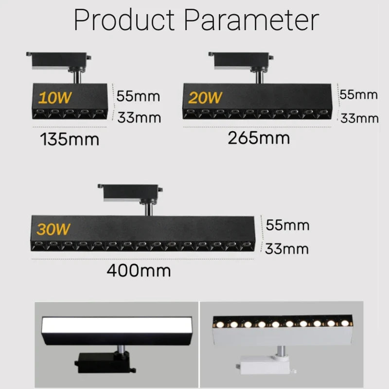 Axyaa 20W/30W LED Linear Grille Track Spotlights for Living Room & Cloth Store