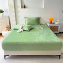 Axyaa Flannel Fitted Sheet, Soft Fleece Mattress Cover for Home & Hotel