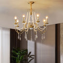Axyaa Luxury Crystal Chandelier Foyer Pendant Light American Style Home Decor