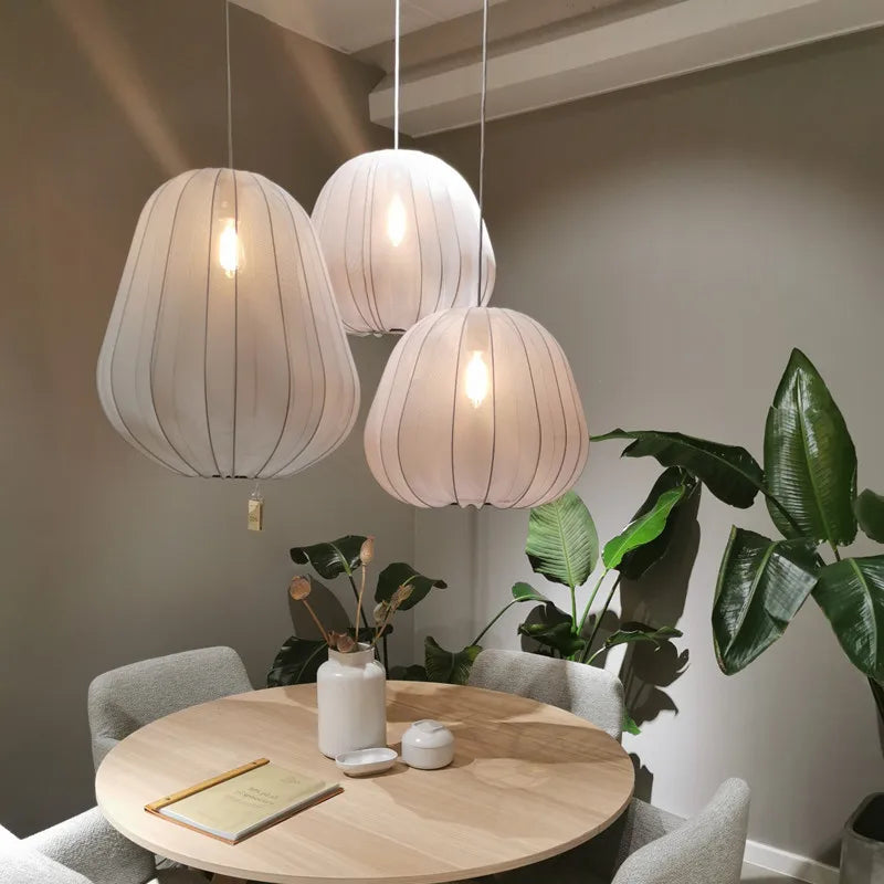 Axyaa Wabi Sabi Silk Lantern Pendant Lamp for Home and Restaurant Lighting