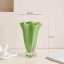 Axyaa Wave Glass Vase Art Decor Hydroponic Flower Arrangement Ornaments
