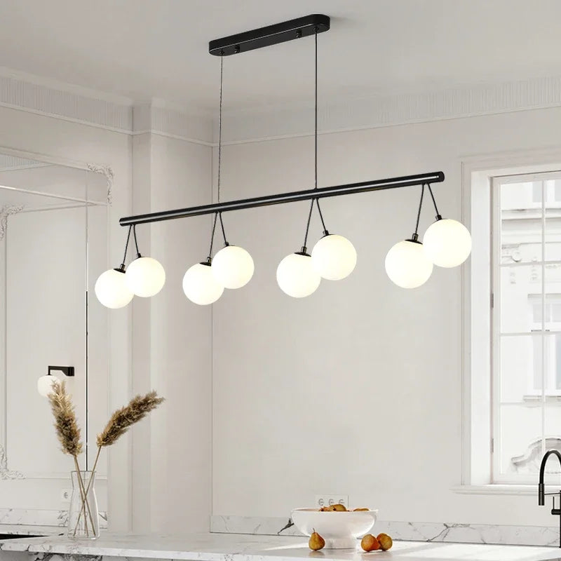 Axyaa White Glass Ball Chandelier Pendant for Kid's Room or Dining Area