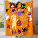 Axyaa Halloween Cartoon Flannel Blanket - Cute Print - Office Nap Sofa Blanket