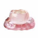 Axyaa Pink Handmade Glass Japanese First Snow Tea Cups