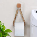 Axyaa Solid Wood Linen Rope Towel Rack - Stylish & Functional Bathroom Storage Solution