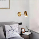 Axyaa Modern Gold LED Wall Lamp - Adjustable Indoor Lighting Sconces for Living Room