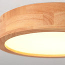 Axyaa Modern Round LED Wood Ceiling Lights for Bedroom, Nordic Design Home Decor Lamp