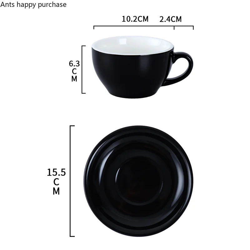 Axya Solid Color Ceramic Coffee Cup and Saucer Set