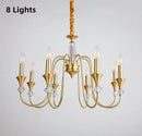 Axyaa Black Gold Iron Crystal Chandelier for Classic Indoor Home Lighting