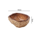 Axyaa Stone Pattern Ceramic Bowl Set - Unique Irregular Design for Soup, Dessert, Sushi