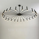 Axyaa Modern Sputnik Chandelier with G9 Bulbs - Large Cast Iron Dimmable Light