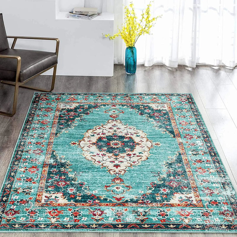 Axyaa Retro Style Large Rug - Modern Short Pile European Design for Home Decor
