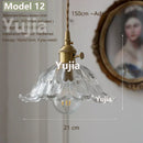 Axyaa Vintage Clear Glass Brass Pendant Light for Kitchen Dining Bedroom