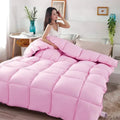 Axyaa White Goose/Duck Down Comforter Duvet, Cotton Cover, Winter Quilt Filler - Twin-King Sizes