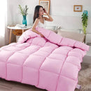 Axyaa White Goose/Duck Down Comforter Duvet, Cotton Cover, Winter Quilt Filler - Twin-King Sizes