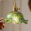 Axyaa Glass Pendant Light: Clear/Amber/Green Color, Adjustable Cord, E27 Ceiling Fixture