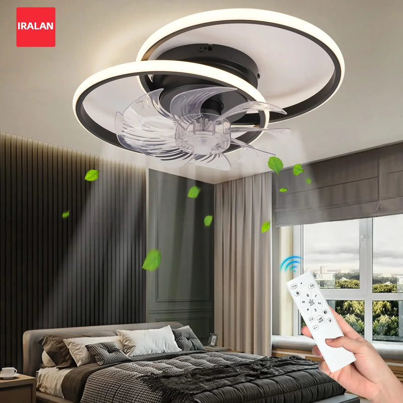 Axyaa Round Acrylic Ceiling Fan LED Light: Multifunctional Dimming & Silent Wind Speed