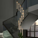 Axyaa Crystal Chandelier Stair Pendant Lamp Living Room Pendant Lights