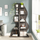 Axyaa 5-Tier Wall Corner Bookshelf - Modern Stylish Small Bookcase Plant Stand