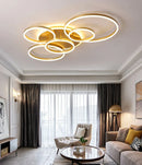 Axyaa Golden Lustre LED Ring Ceiling Chandeliers for Home Decor