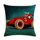 Axyaa Animal Oil Painting Pillowcase: Flax Sofa Cushion Adornment Cover